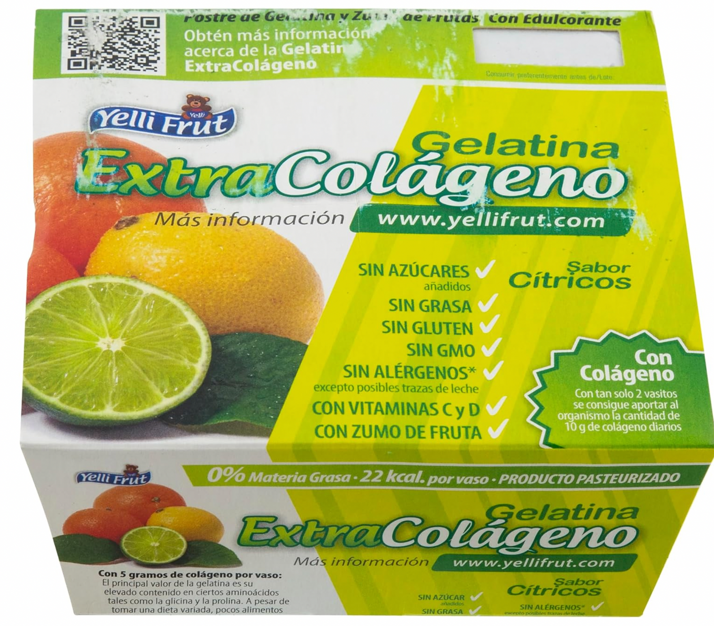 Extra Colágeno Cítricos. Pack de 12x4 = 48 tarrinas.