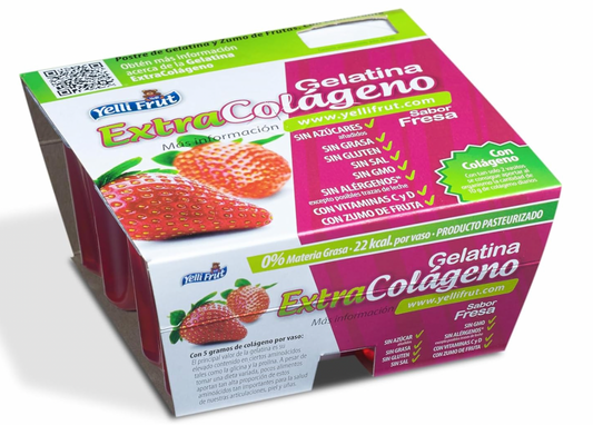 Extra Colágeno Fresa. Pack de 12x4 = 48 tarrinas.